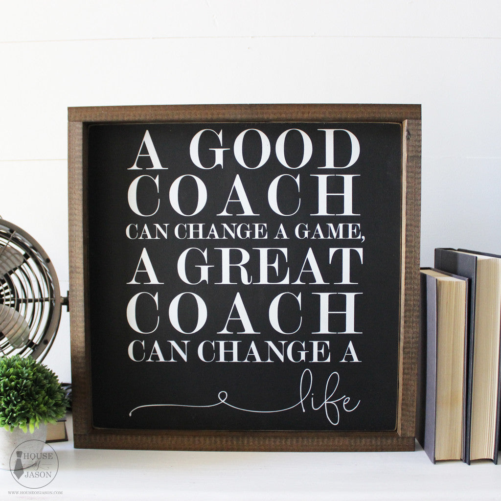 Coach Gift, Gift for coach, a great coach, football, baseball, cheerleading, soccer, sports gift, Gift idea, wood signs, wooden sign, black and white, rustic signs, office decor, office, Thank you gift, coach gifts, best coach gifts, unique coach gifts, most popular coach gifts, trending gifts of 2018