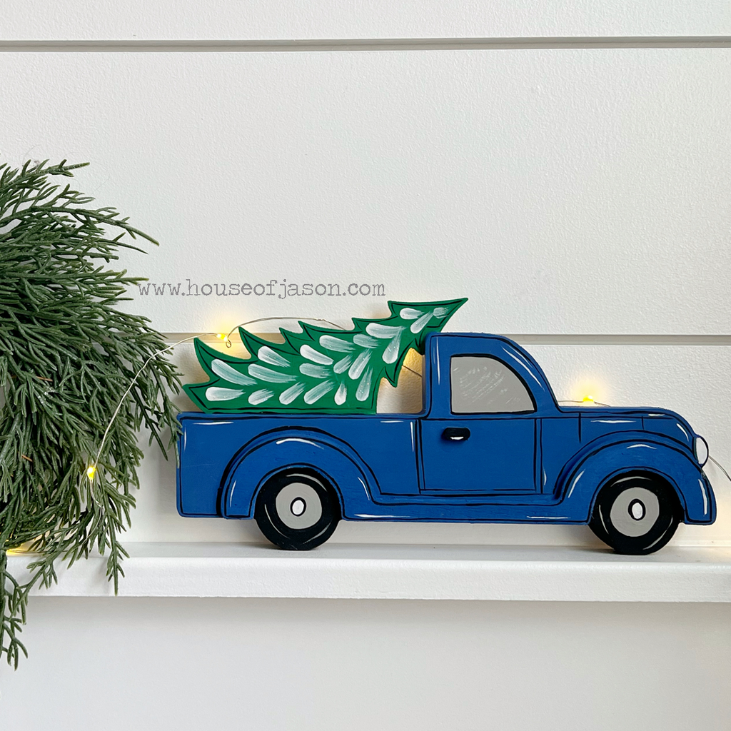 Wooden Truck with Tree | BLUE