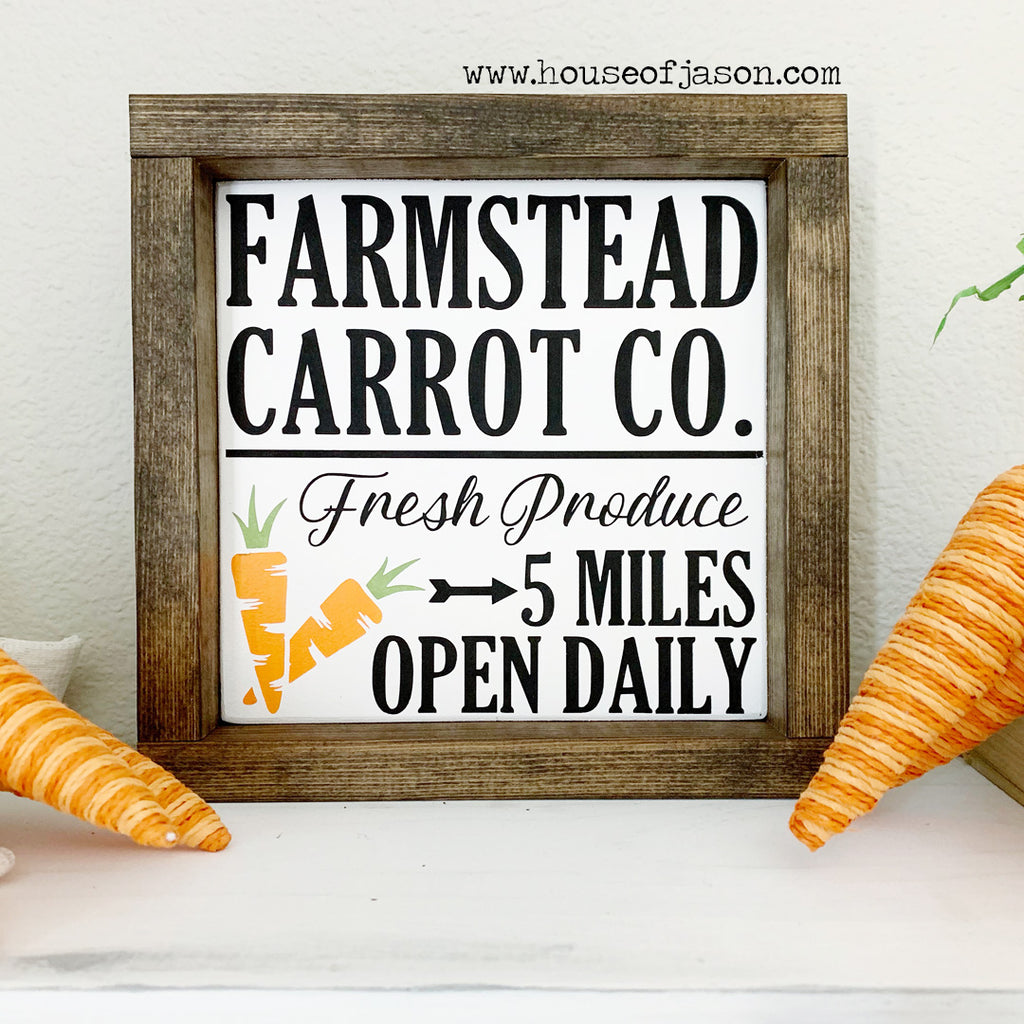 Farmstead Carrot Co. Wooden Sign | 8 x 8