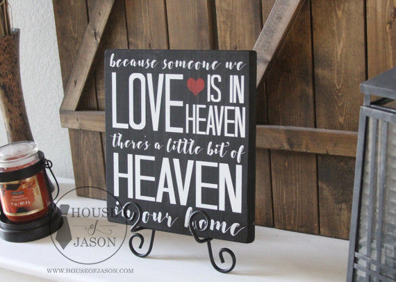 Heaven in Our Home Wooden, Hand Painted Sign | 12 x 12
