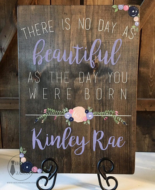 No Day As Beautiful Personalized Wooden Sign | 12 x 16