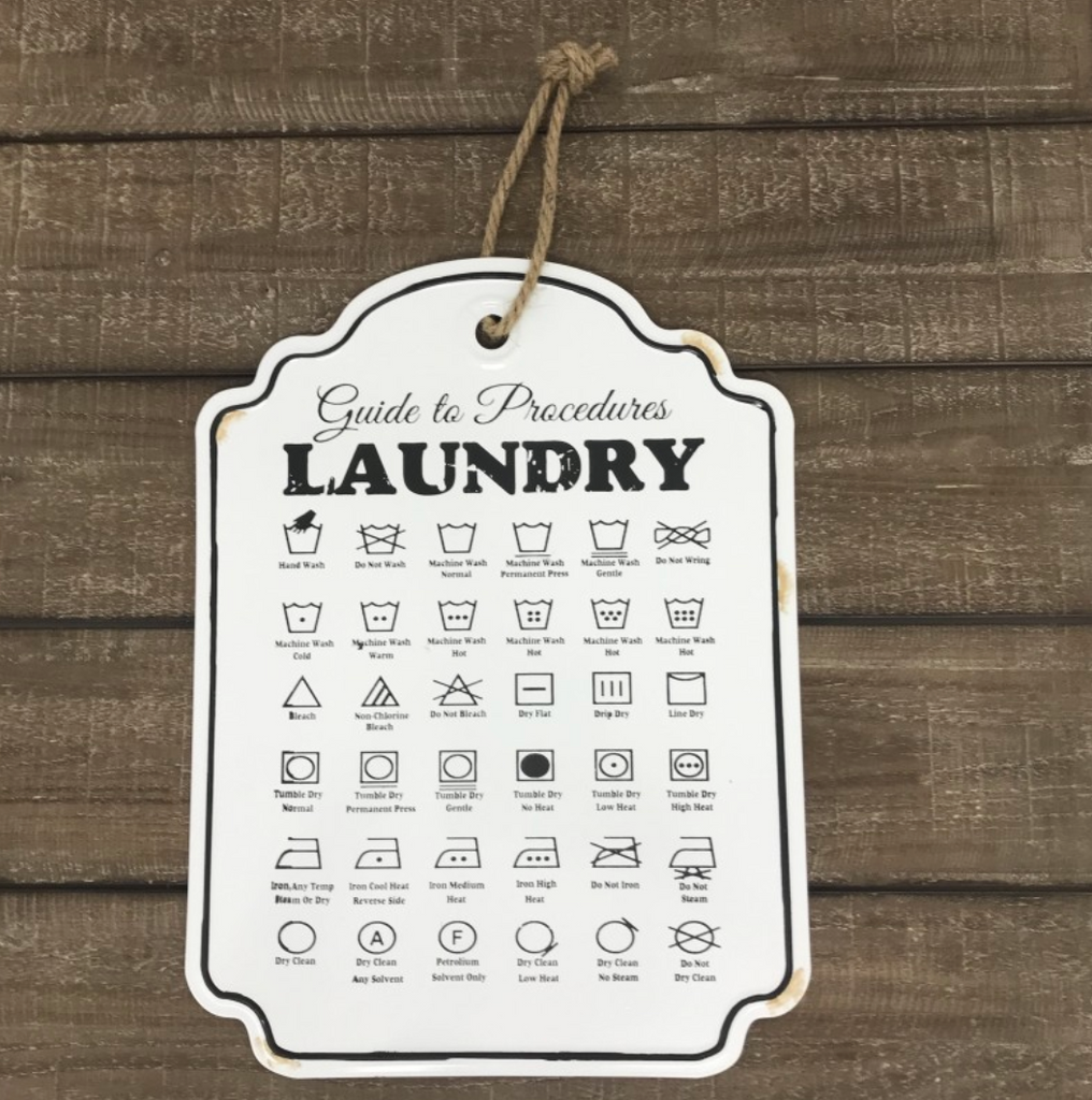 Laundry Procedures Enamel Sign