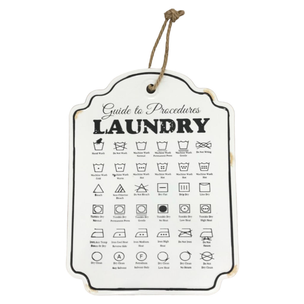 Laundry Procedures Enamel Sign