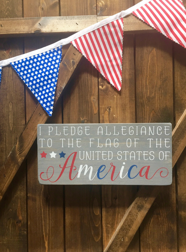 Pledge of Allegiance Wooden Sign | 6 x 12