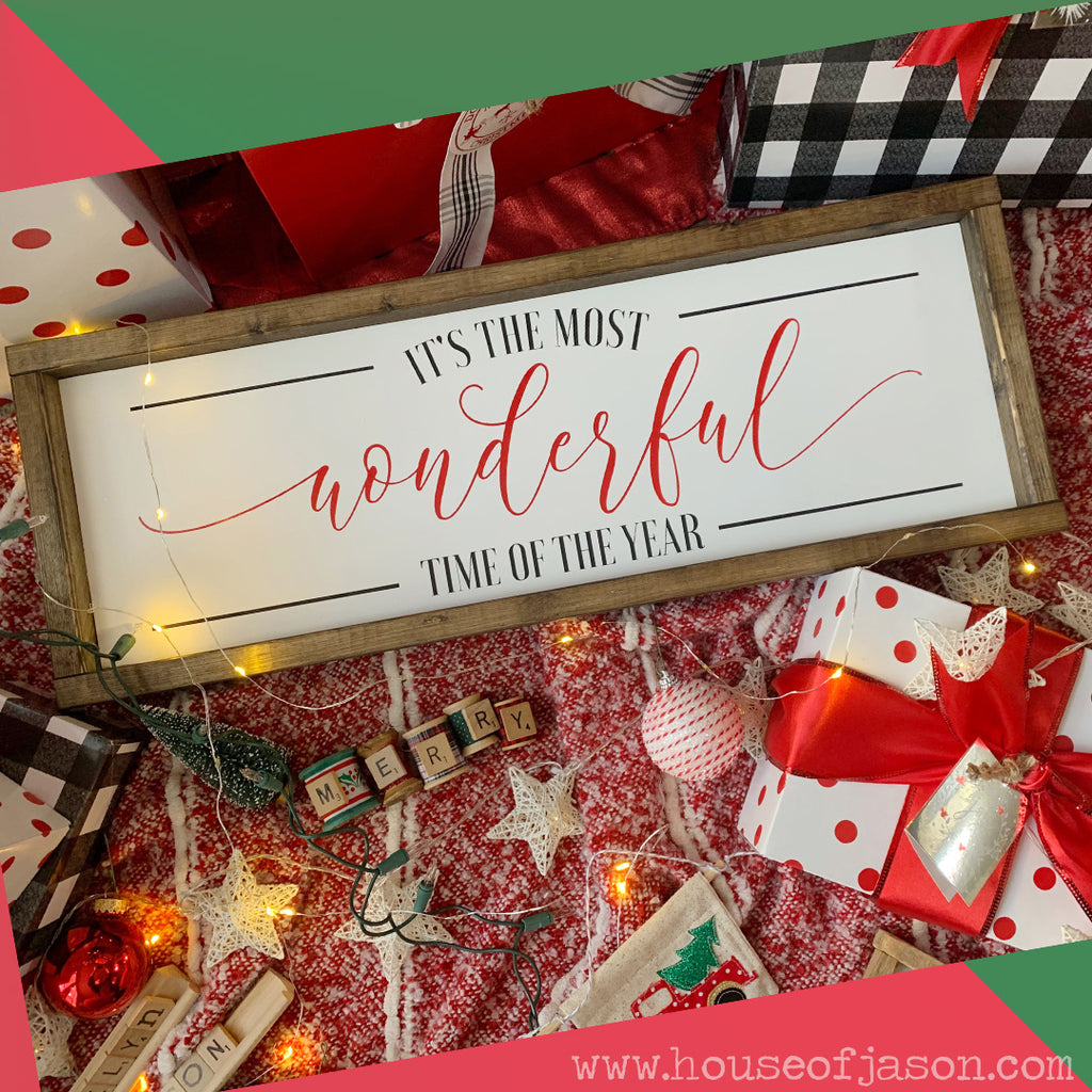 It's the Most Wonderful Time of the Year Wooden Sign | 24" x 8"